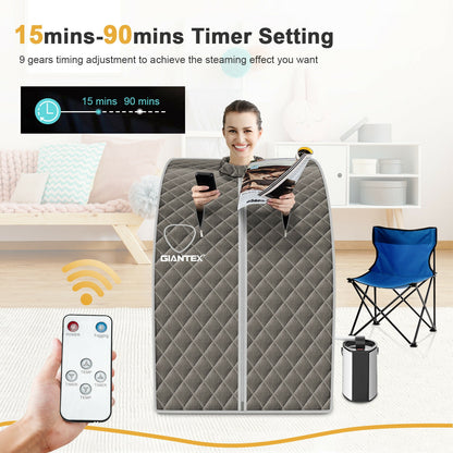 Portable Steam Sauna Spa, 3L Blast-Proof Steamer Chair, Gray Spa & Salon at Gallery Canada