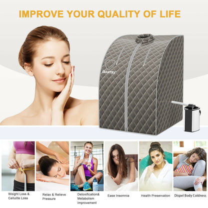 Portable Steam Sauna Spa, 3L Blast-Proof Steamer Chair, Gray Spa & Salon at Gallery Canada