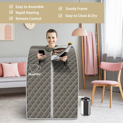 Portable Steam Sauna Spa, 3L Blast-Proof Steamer Chair, Gray Spa & Salon at Gallery Canada