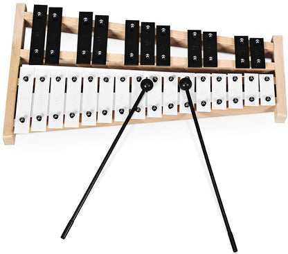 27 Note Glockenspiel Xylophone, 2 Rubber Mallets, White, Black Drums & Percussion at Gallery Canada