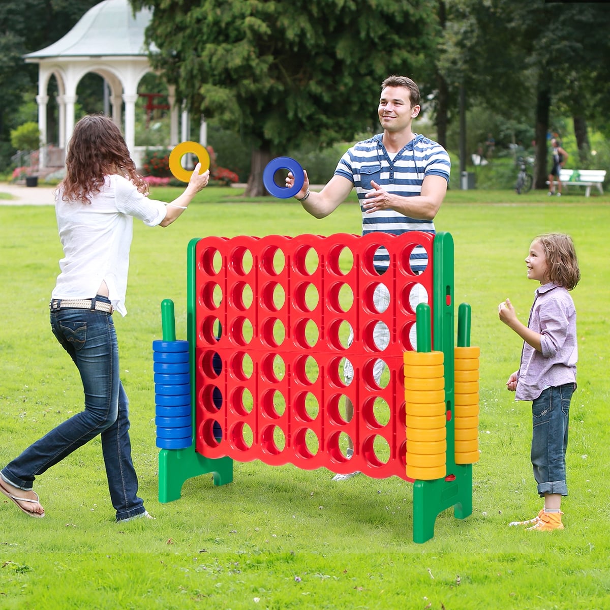 Jumbo 4-To-Score Giant Game Set, 42 Jumbo Rings, Quick-Release Slider, Green Lawn Games at Gallery Canada
