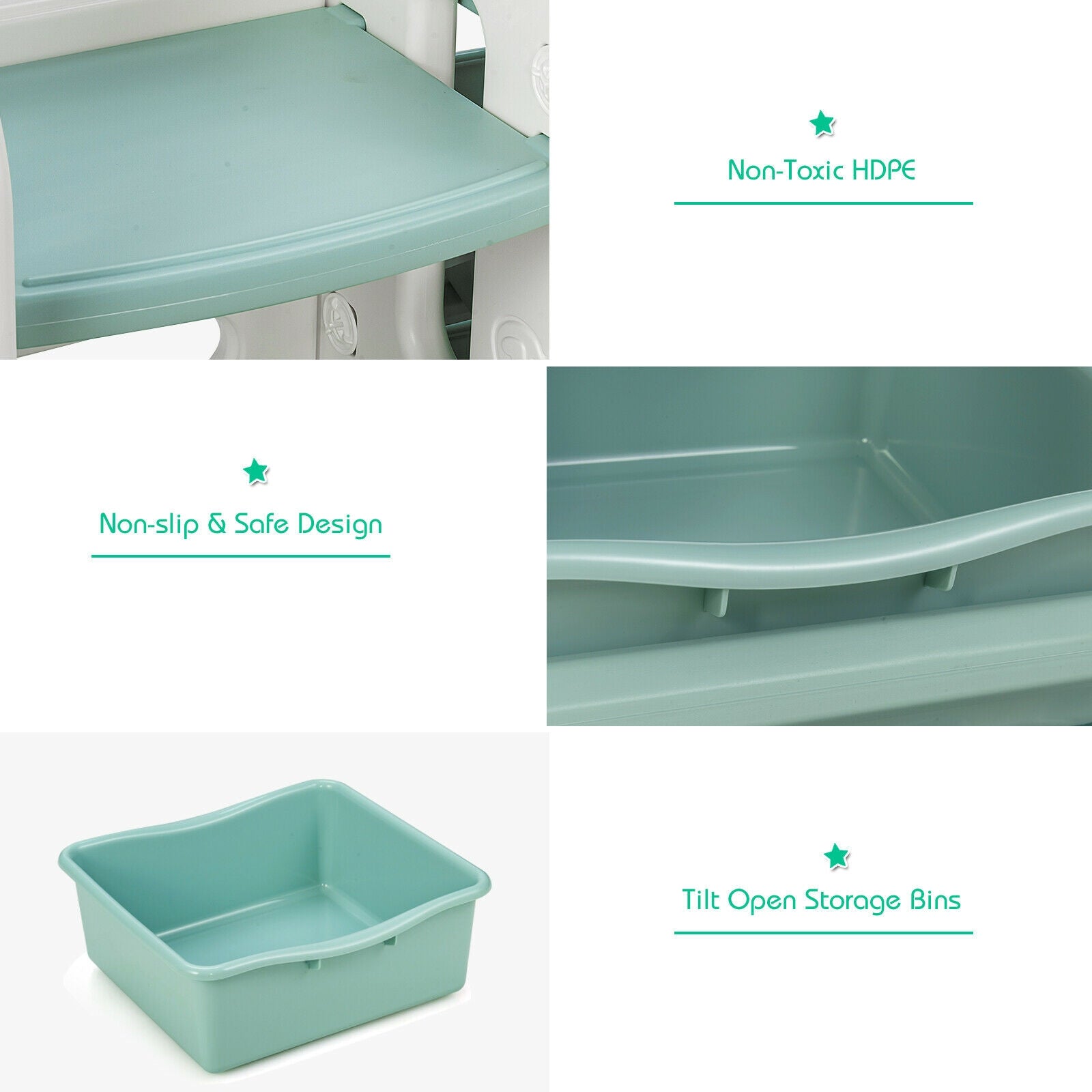 Kids Toy Storage Organizer With Bins, Multi-Layer Shelf, Green Kids Storage at Gallery Canada