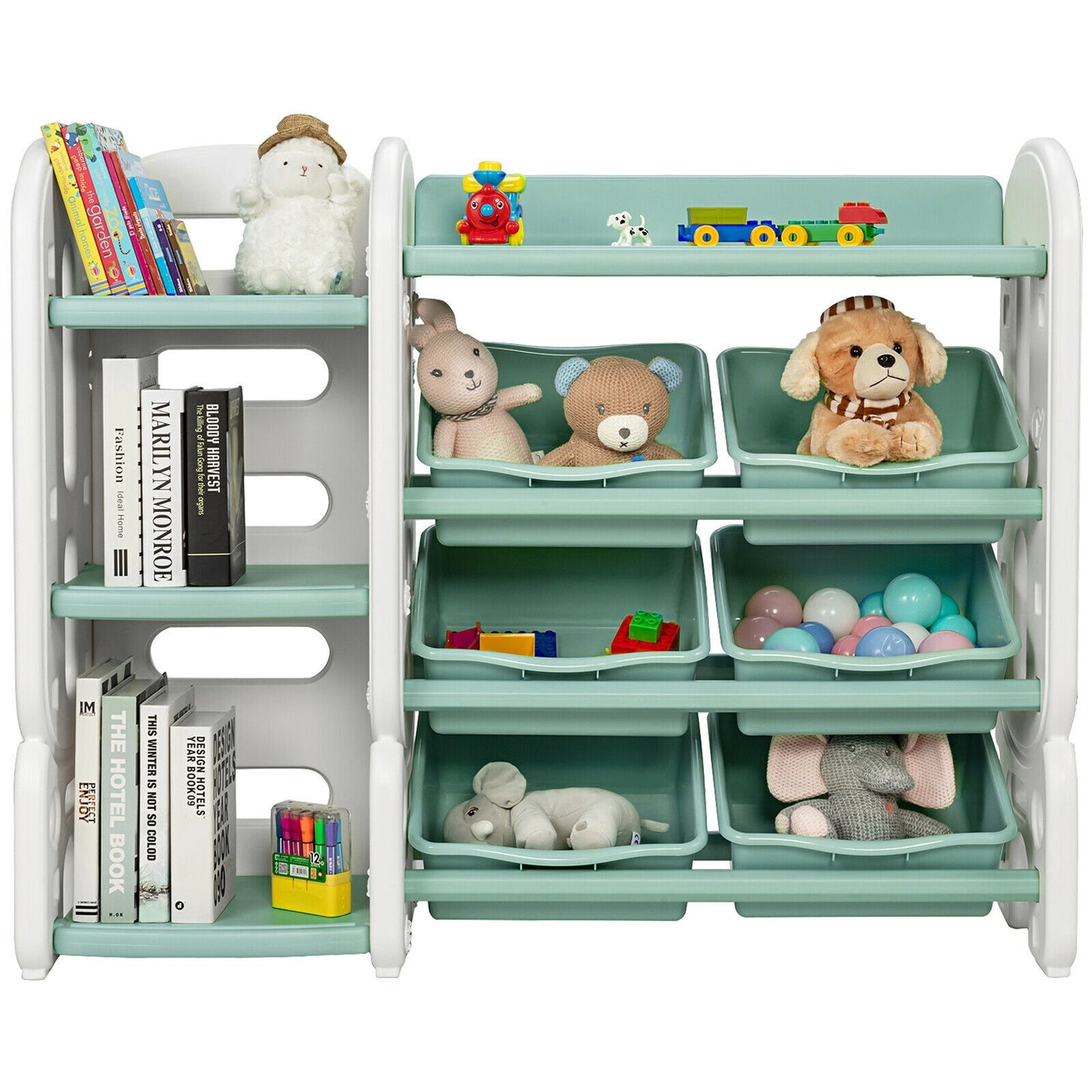 Kids Toy Storage Organizer With Bins, Multi-Layer Shelf, Green Kids Storage at Gallery Canada