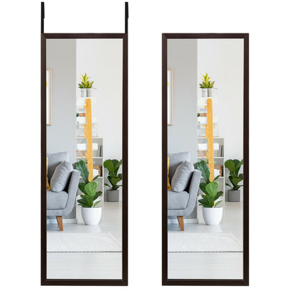 Full Length Metal Door Mirror, Adjustable Hook, Brown Wall Mirrors Brown at Gallery Canada