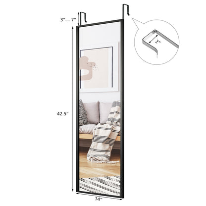 Full Length Metal Door Mirror, Adjustable Hook, Black Wall Mirrors at Gallery Canada