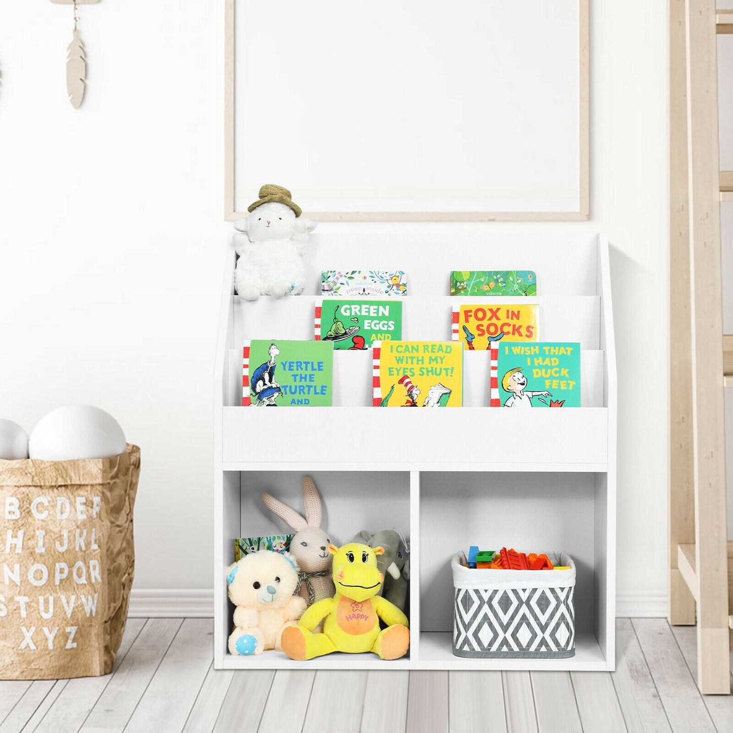 Kids Wooden Bookshelf, Toy Storage Cabinet, White Kids Storage at Gallery Canada