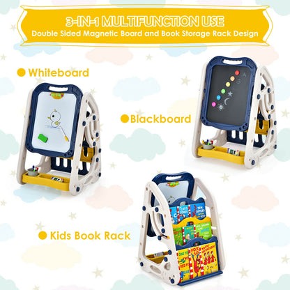 3-In-1 Kids Art Easel, Double-Sided Tabletop, Blue Art Easels at Gallery Canada