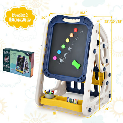 3-In-1 Kids Art Easel, Double-Sided Tabletop, Blue Art Easels at Gallery Canada