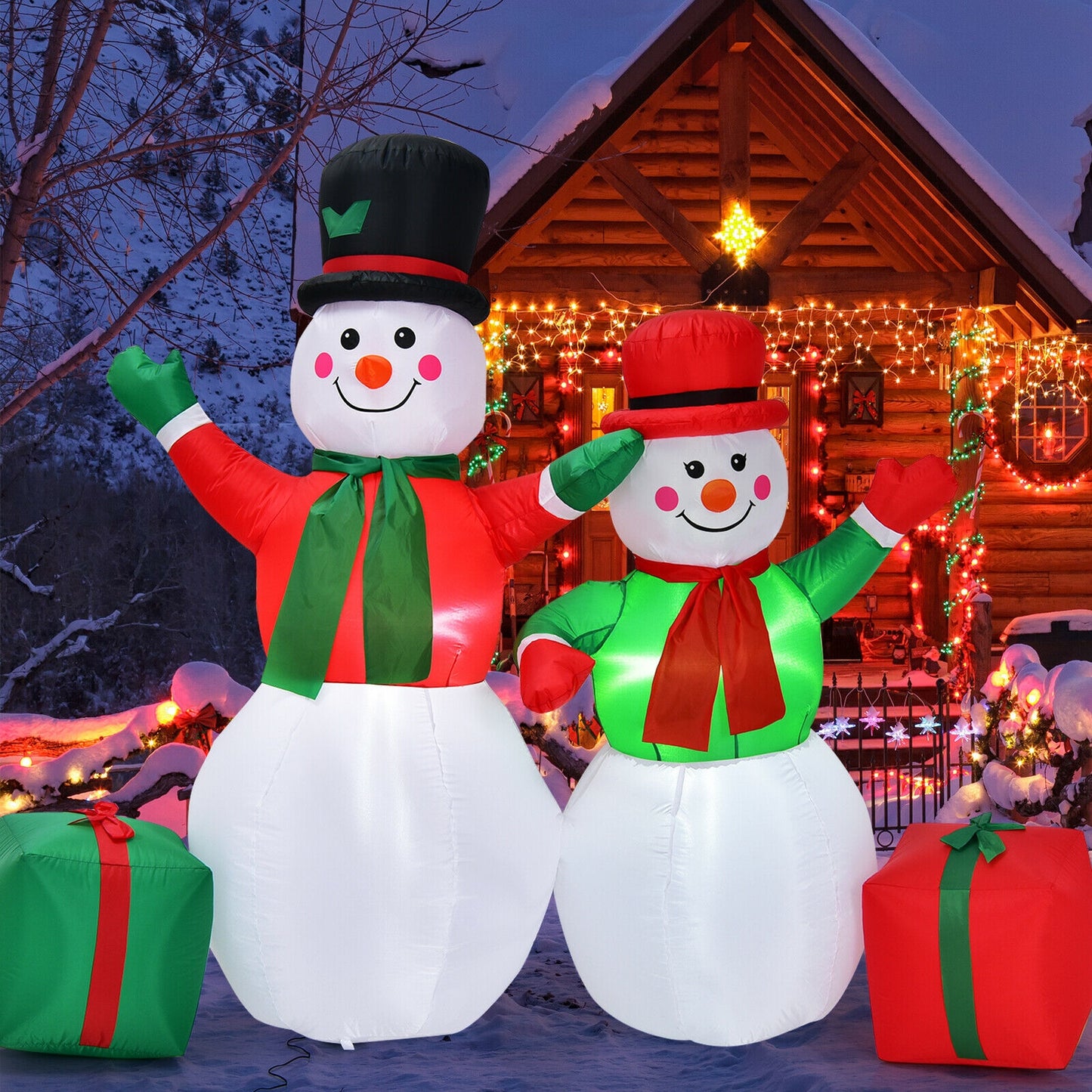 6 Feet Inflatable Snowmen Christmas Decoration, White Christmas Inflatables at Gallery Canada