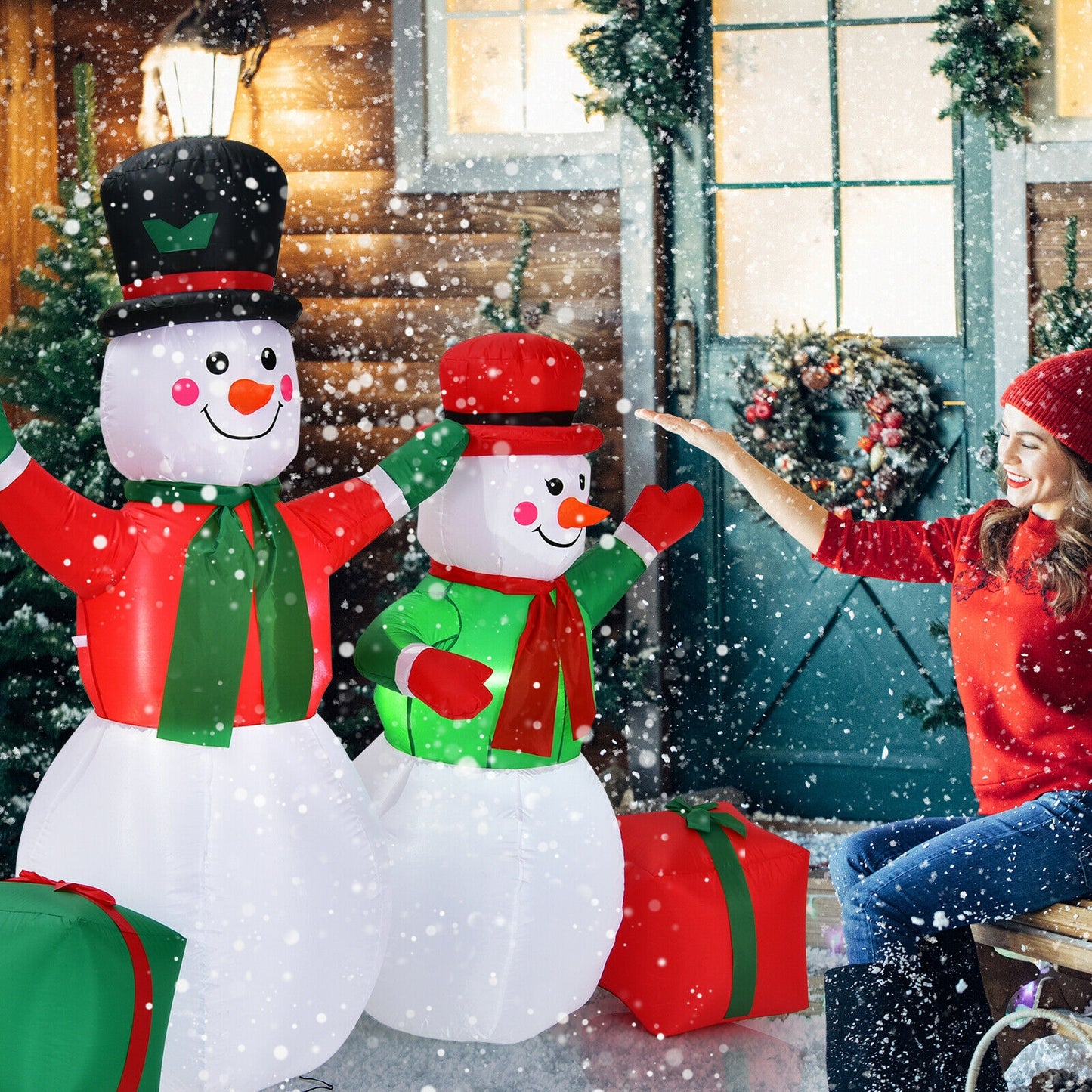 6 Feet Inflatable Snowmen Christmas Decoration, White Christmas Inflatables at Gallery Canada