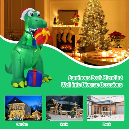 6 Feet Christmas Inflatable Dinosaur, Indoor Outdoor, Green Christmas Inflatables at Gallery Canada