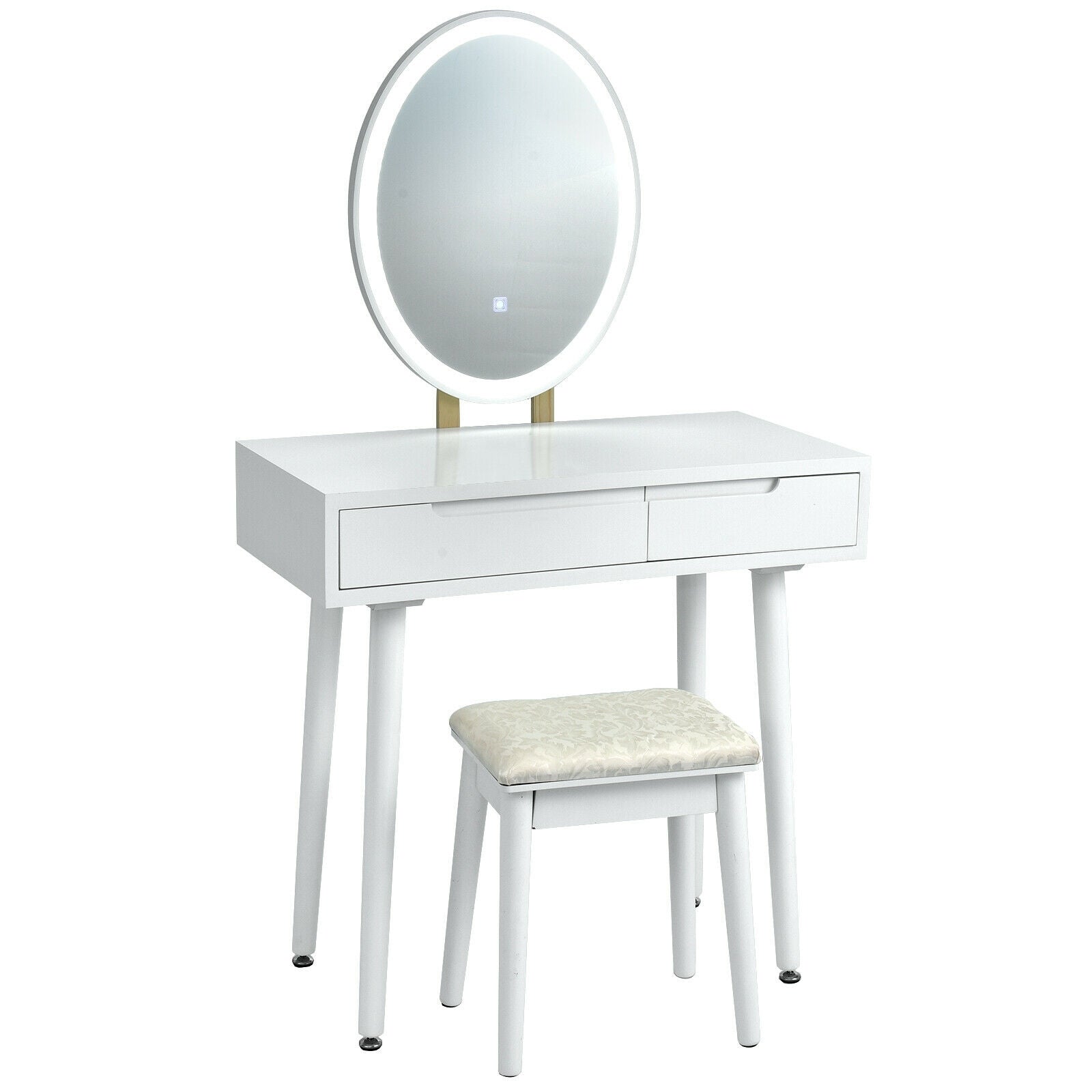 Touch Screen Vanity Makeup Table Stool Set, White Makeup Vanities at Gallery Canada