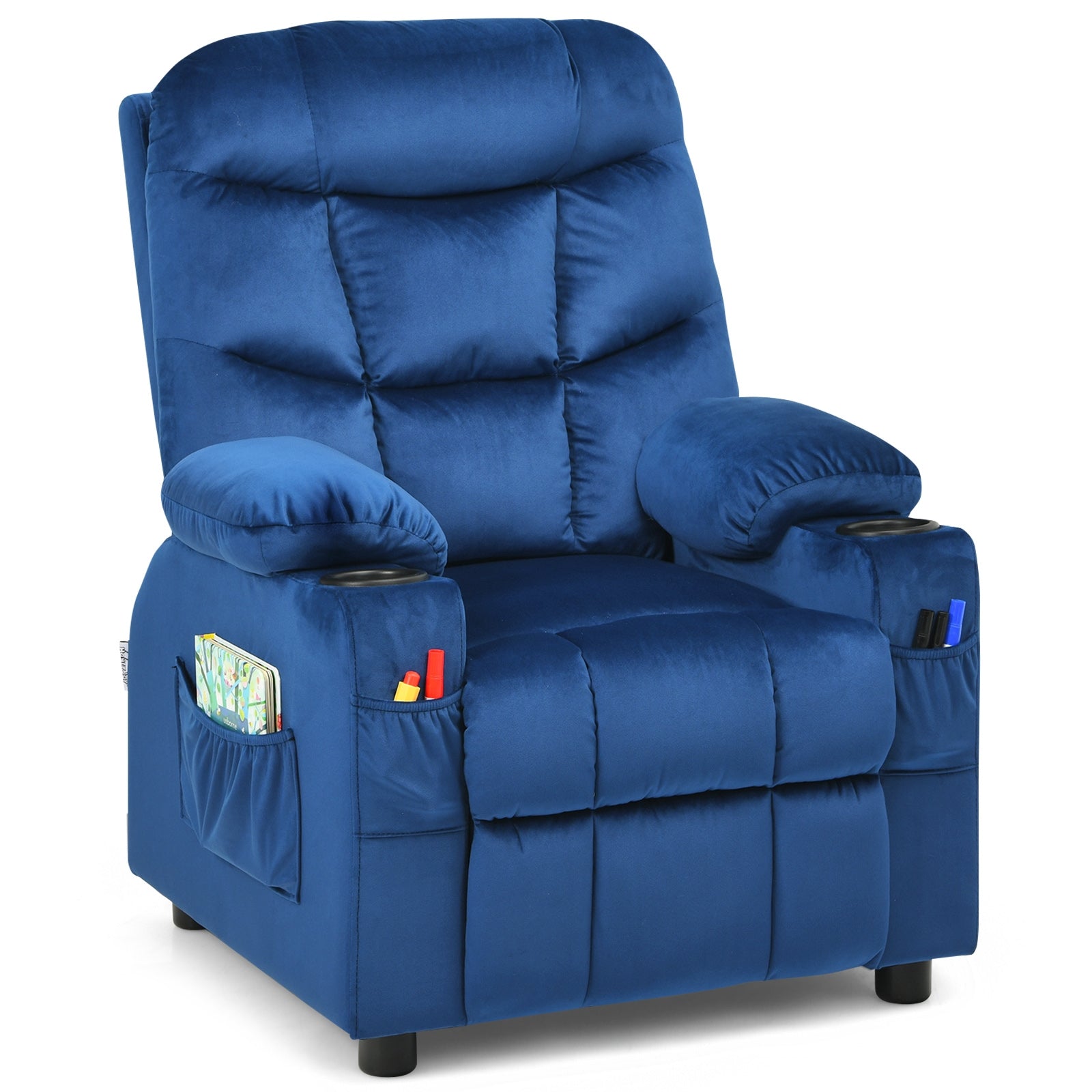Kids Recliner Chair, Cup Holder, Footrest, Light Blue Kids Chairs & Seating Light Blue at Gallery Canada