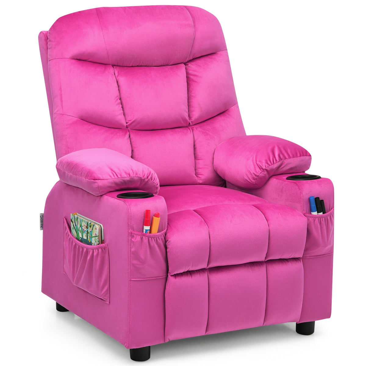 Kids Recliner Chair, Cup Holder, Footrest, Pink Kids Chairs & Seating at Gallery Canada