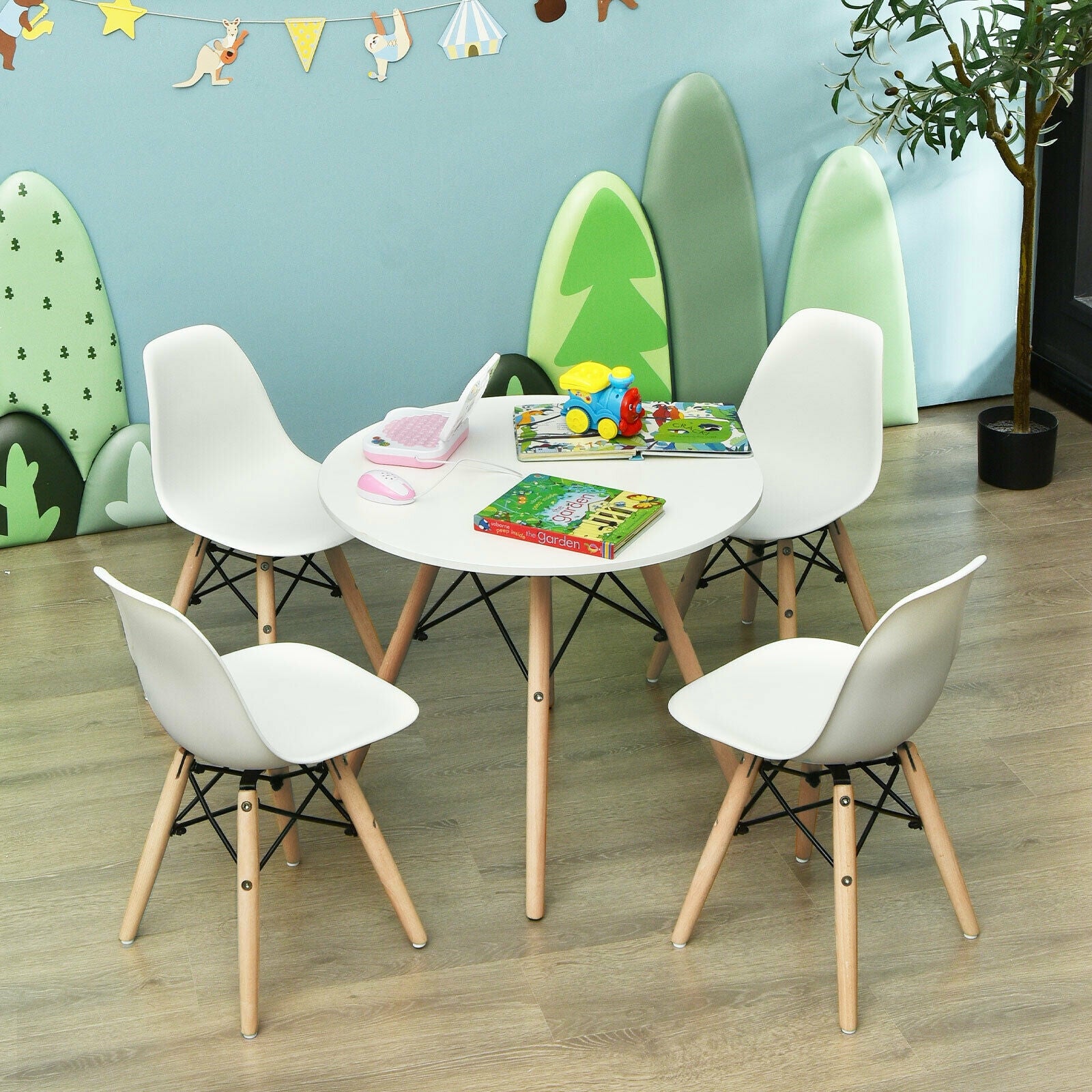 Medieval Style Children Chair Set, 4 Pieces, Wood Legs, White Kids Chairs & Seating at Gallery Canada
