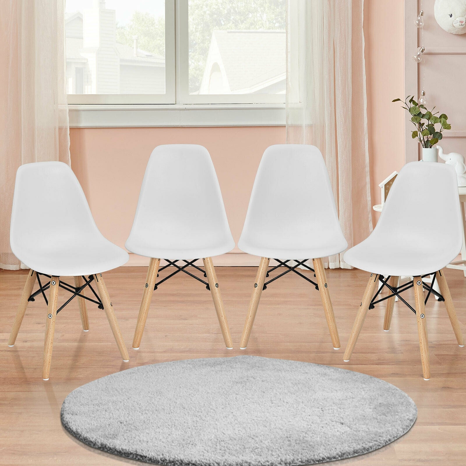 Medieval Style Children Chair Set, 4 Pieces, Wood Legs, White Kids Chairs & Seating at Gallery Canada