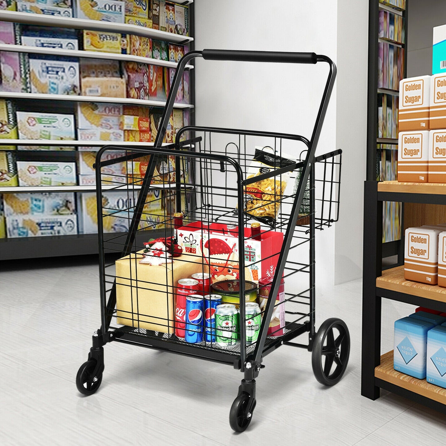 Heavy Duty Folding Utility Cart, Black Kitchen Tools at Gallery Canada
