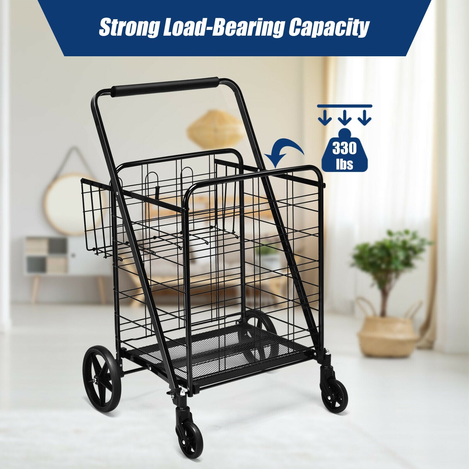 Heavy Duty Folding Utility Cart, Black Kitchen Tools at Gallery Canada
