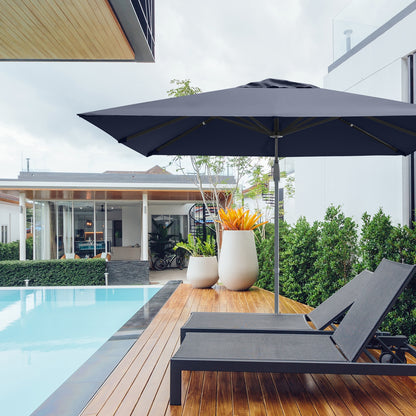 10 x 10 Feet Patio Offset Cantilever Umbrella, Aluminum 360-Degree Rotation Tilt, Navy Outdoor Umbrellas at Gallery Canada