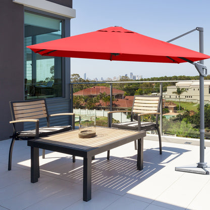 10 x 10 Feet Patio Offset Cantilever Umbrella, Aluminum 360-Degree Rotation Tilt, Orange Outdoor Umbrellas at Gallery Canada