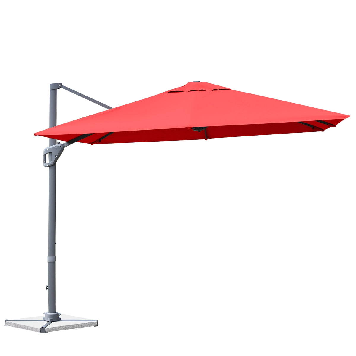 10 x 10 Feet Patio Offset Cantilever Umbrella, Aluminum 360-Degree Rotation Tilt, Orange Outdoor Umbrellas Orange at Gallery Canada