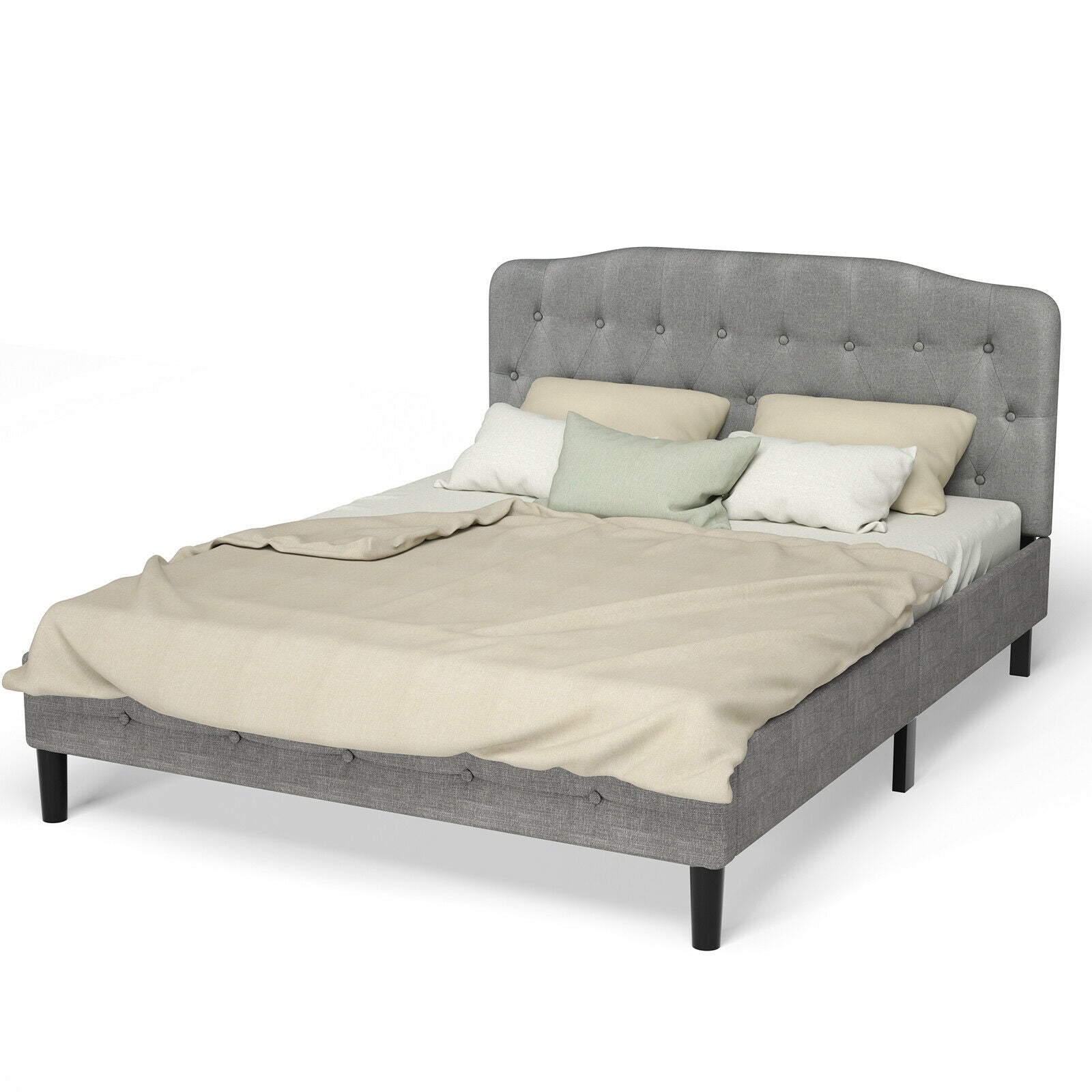 Queen Upholstered Headboard, Adjustable Height, Light Gray Headboards at Gallery Canada