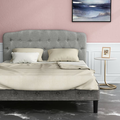 Queen Upholstered Headboard, Adjustable Height, Light Gray Headboards at Gallery Canada