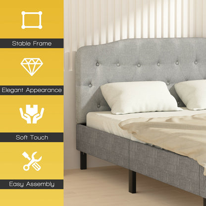 Queen Upholstered Headboard, Adjustable Height, Light Gray Headboards at Gallery Canada