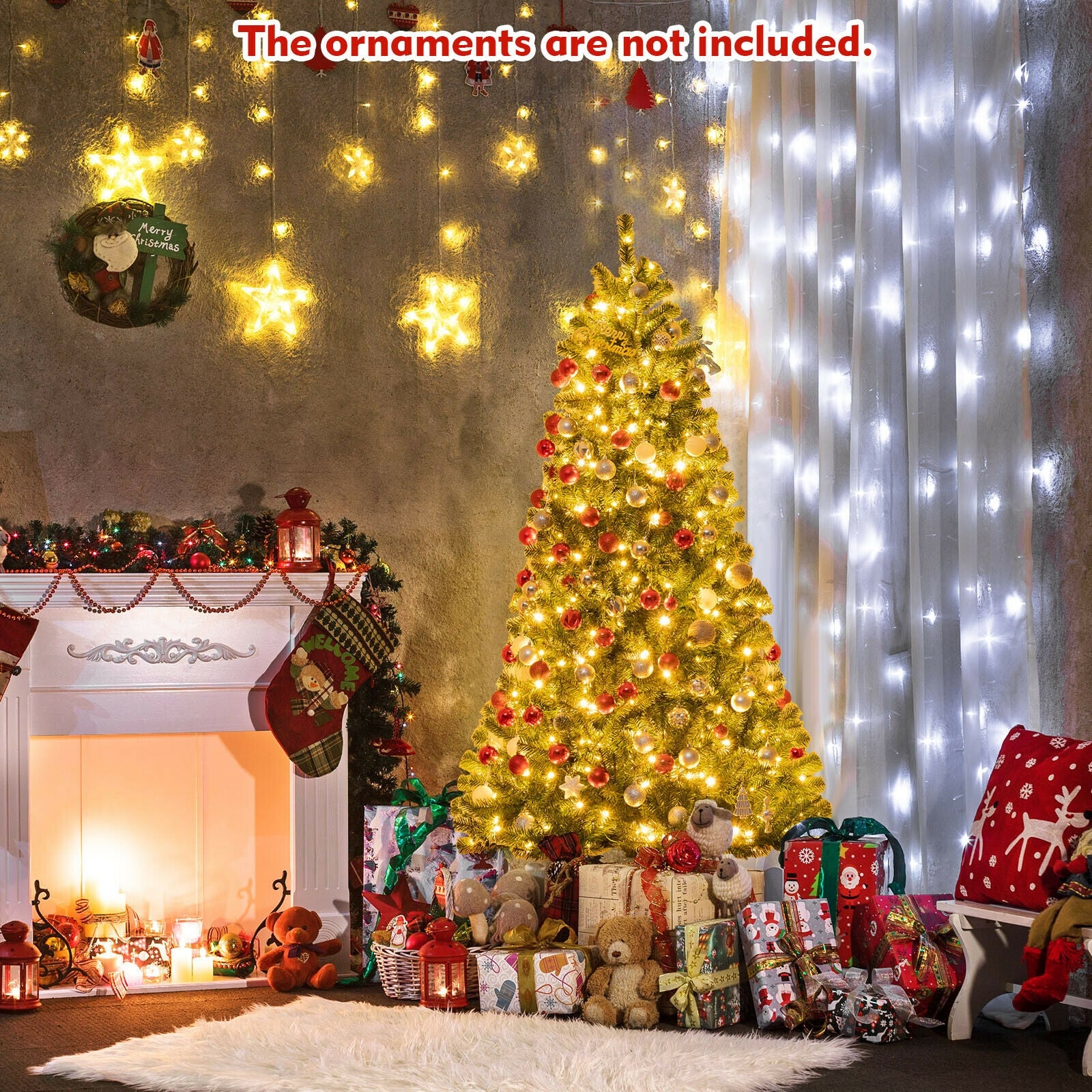 Artificial Hinged Christmas Tree, 6', Remote Control LED Lights, Green Christmas Tree at Gallery Canada