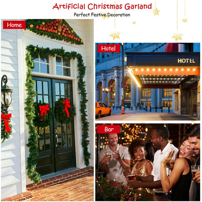 9 Feet Pre-Lit Artificial Christmas Garland With LED Lights, Green Christmas Decor & Accessories at Gallery Canada