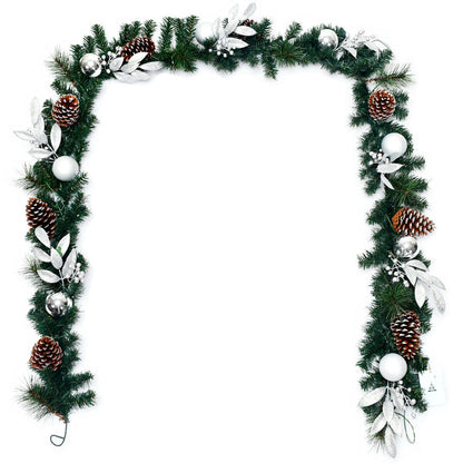 9 Feet Pre-Lit Artificial Christmas Garland With LED Lights, Green Christmas Decor & Accessories at Gallery Canada