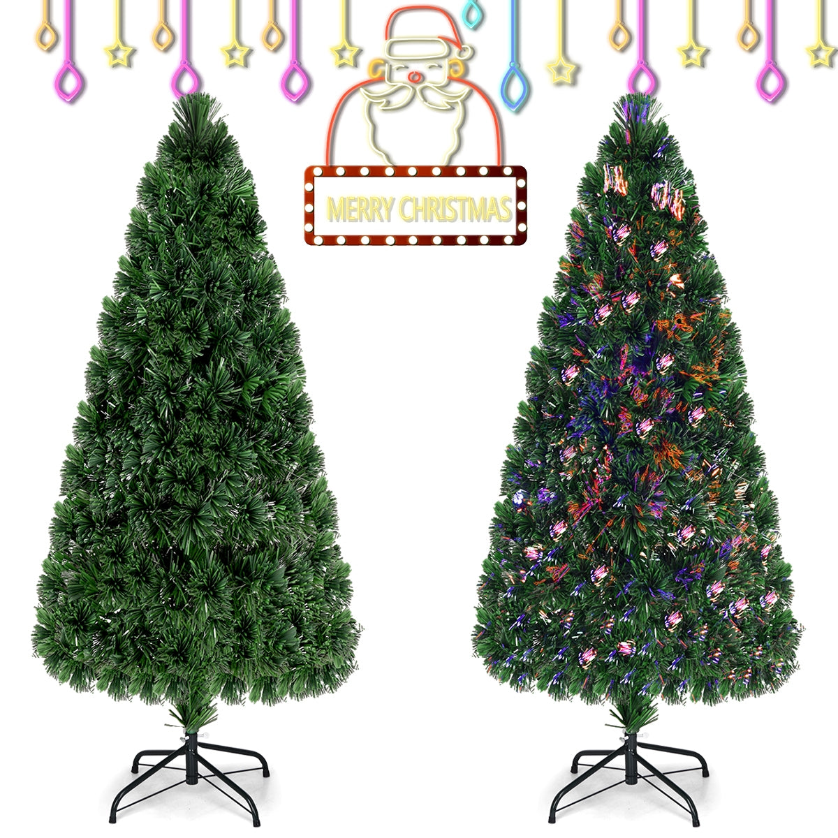 6 ft Fiber Optic Artificial PVC Christmas Tree, Green Christmas Tree at Gallery Canada