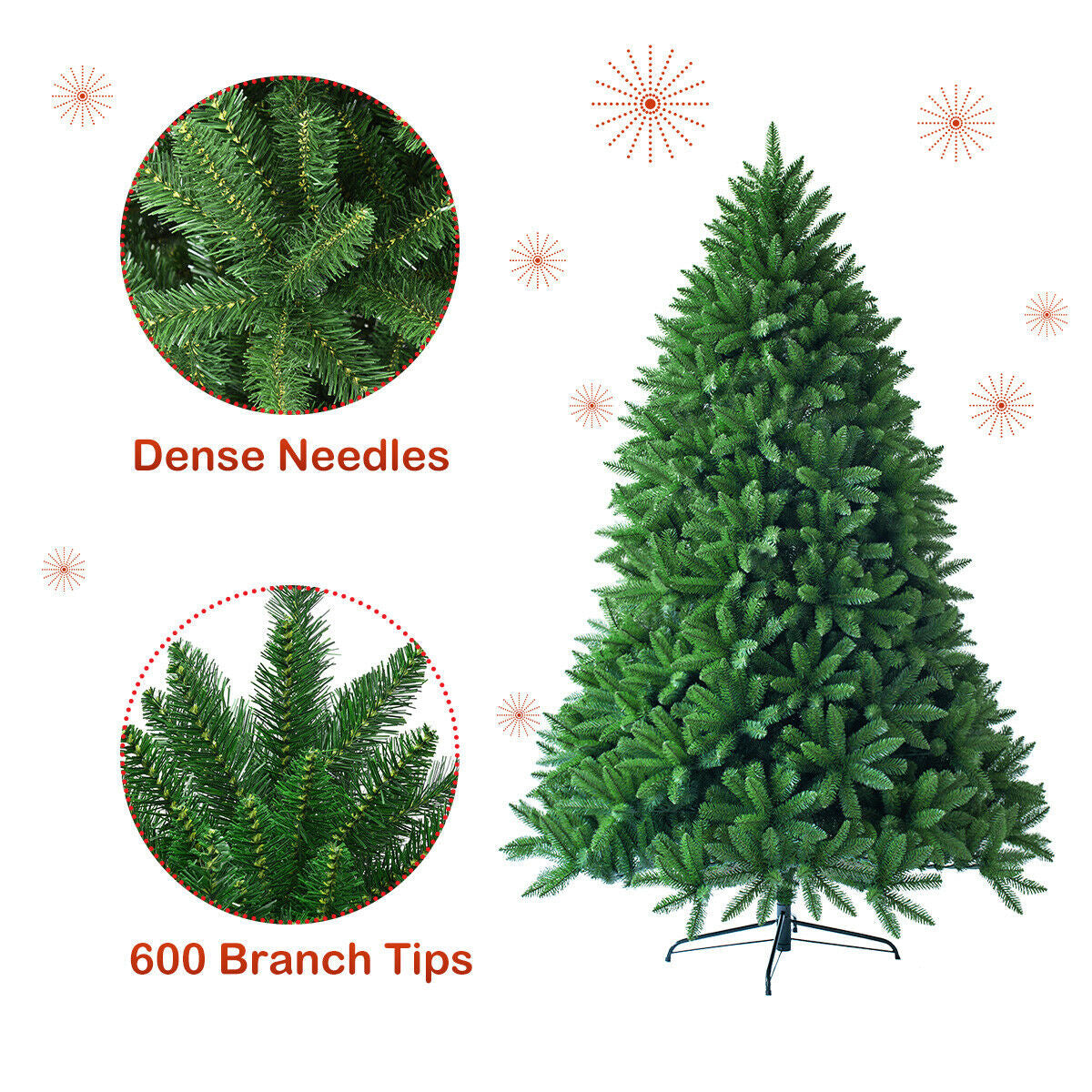 5 Feet Artificial Fir Christmas Tree, 600 Branch Tips, Green Christmas Tree at Gallery Canada