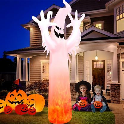 12 Feet Halloween Inflatable Decoration, Built-in LED Lights, White Halloween at Gallery Canada