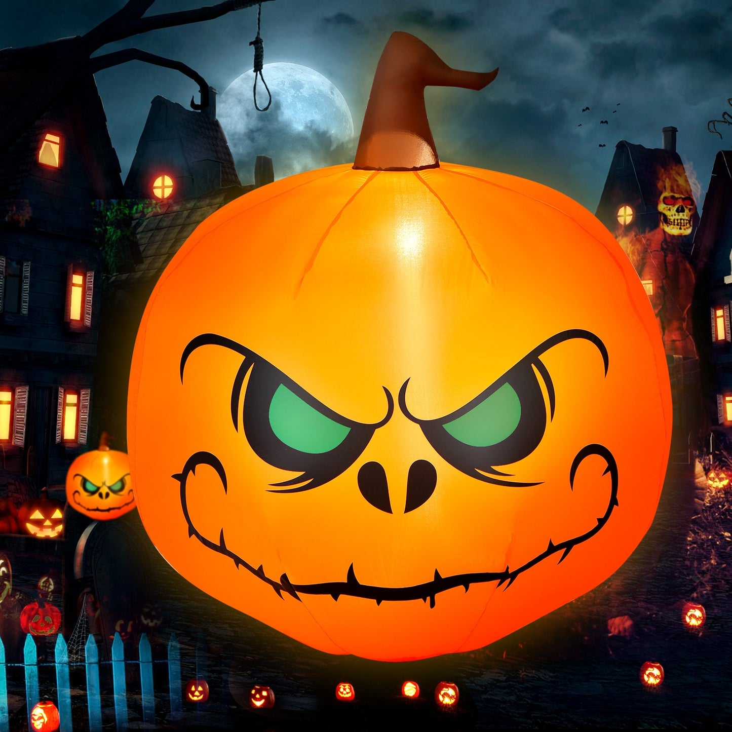 4 Feet Halloween Inflatable Pumpkin With LED Light, Orange Halloween at Gallery Canada