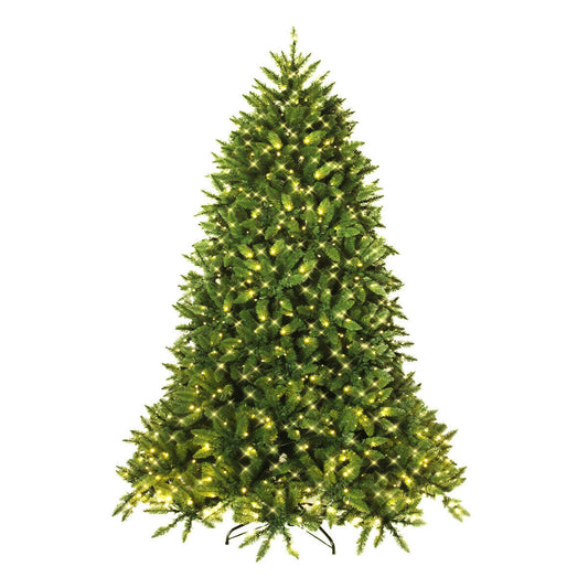 Hinged Artificial Fir Christmas Tree With LED Lights, 6 ft, Green Christmas Tree Green at Gallery Canada