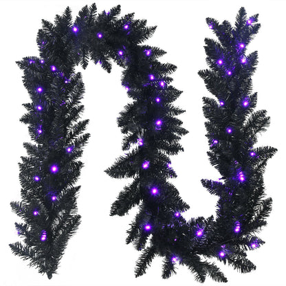 9 Feet Pre-lit Christmas Garland, 50 LED Lights, Black, Purple Halloween at Gallery Canada