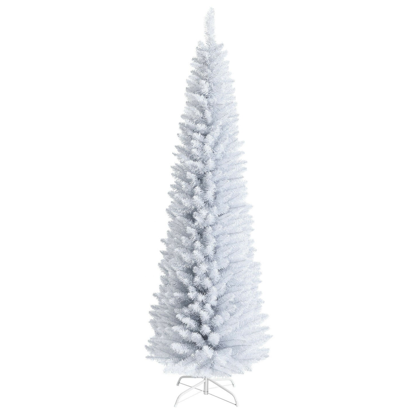 7 Feet Slim Artificial Christmas Pencil Tree, Metal Stand, White Christmas Tree at Gallery Canada