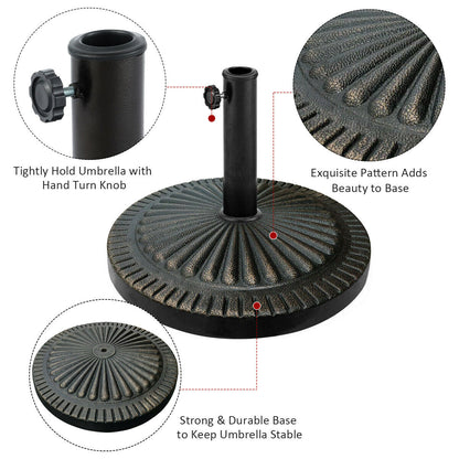31.5 Lbs Heavy-Duty Outdoor Umbrella Base, Black, Bronze Outdoor Umbrella Bases at Gallery Canada
