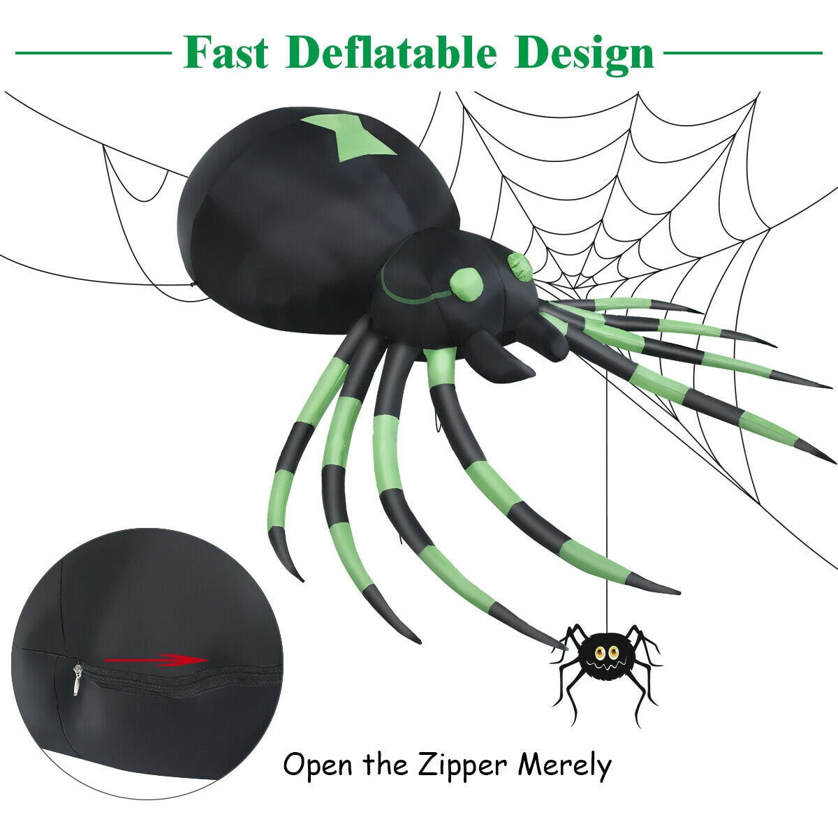 6 Feet Halloween Inflatable Spider, Black Halloween at Gallery Canada