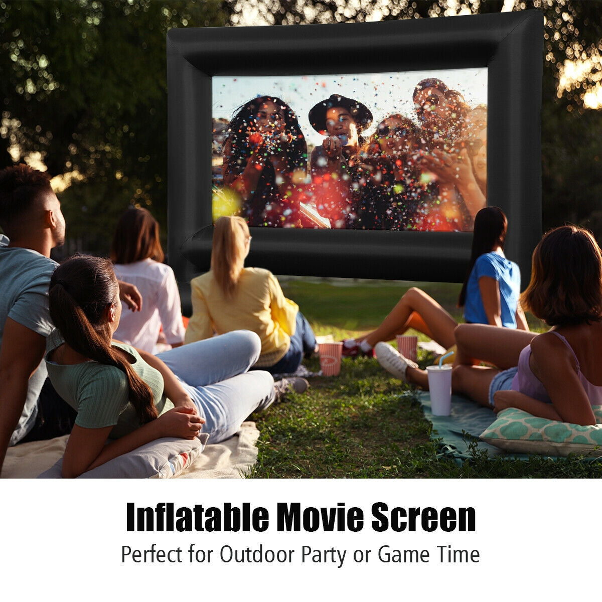 Inflatable Outdoor Movie Projector Screen, 16 Feet, With Blower And Carrying Bag Game Room at Gallery Canada