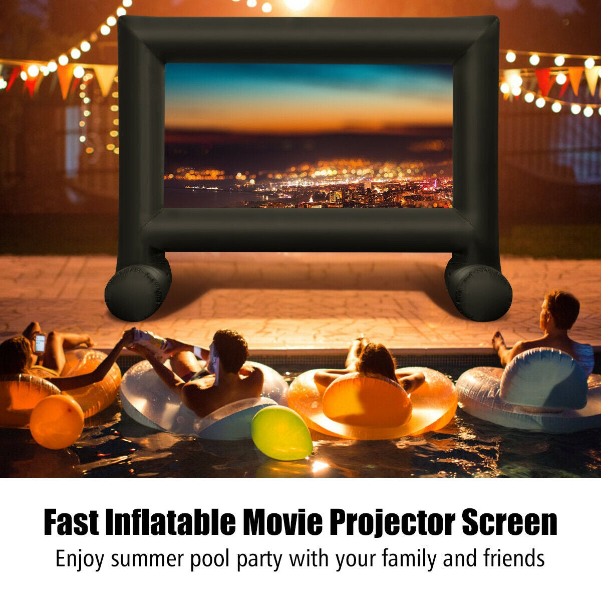 Inflatable Outdoor Movie Projector Screen, 16 Feet, With Blower And Carrying Bag Game Room at Gallery Canada
