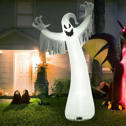 12 Feet Halloween Inflatable Spooky Ghost with Blower and LED Lights, White Halloween at Gallery Canada