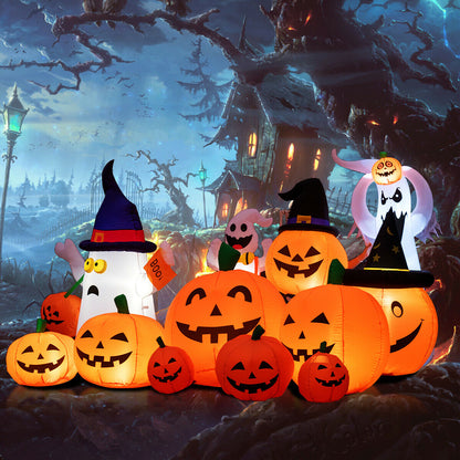 7.5 Feet Halloween Inflatable Pumpkin Patch With LED Lights, Orange Halloween at Gallery Canada