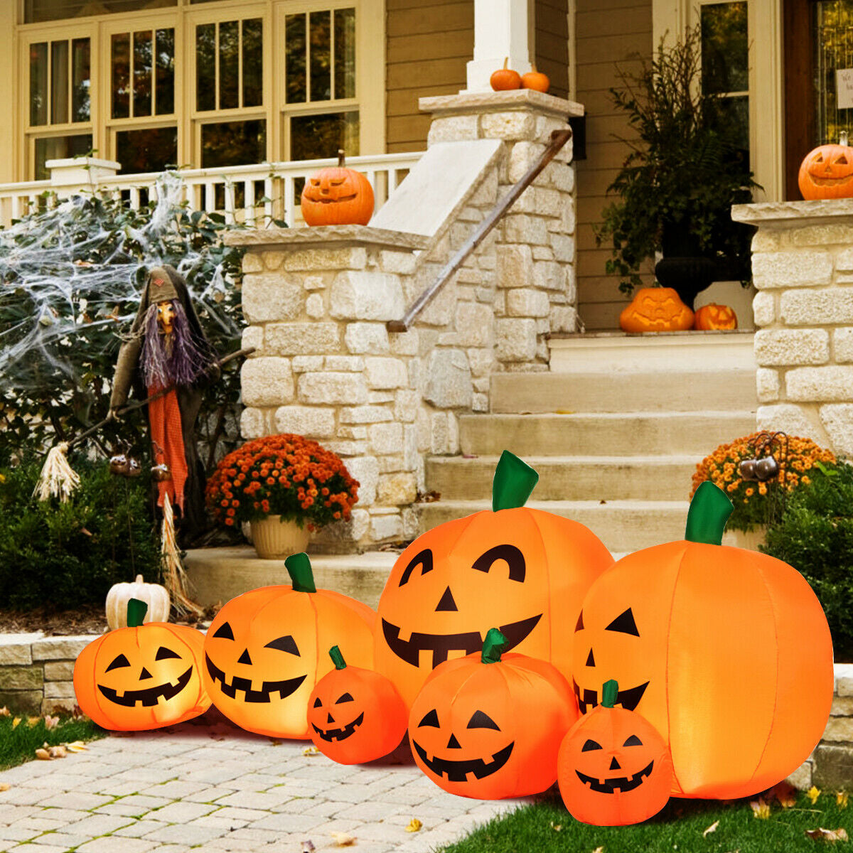 7.5 Feet Halloween Inflatable Pumpkin Patch With LED Lights, Orange Halloween at Gallery Canada