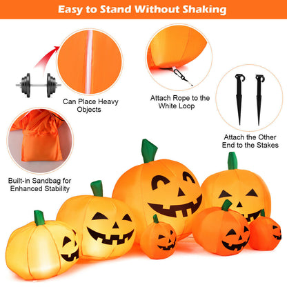 7.5 Feet Halloween Inflatable Pumpkin Patch With LED Lights, Orange Halloween at Gallery Canada