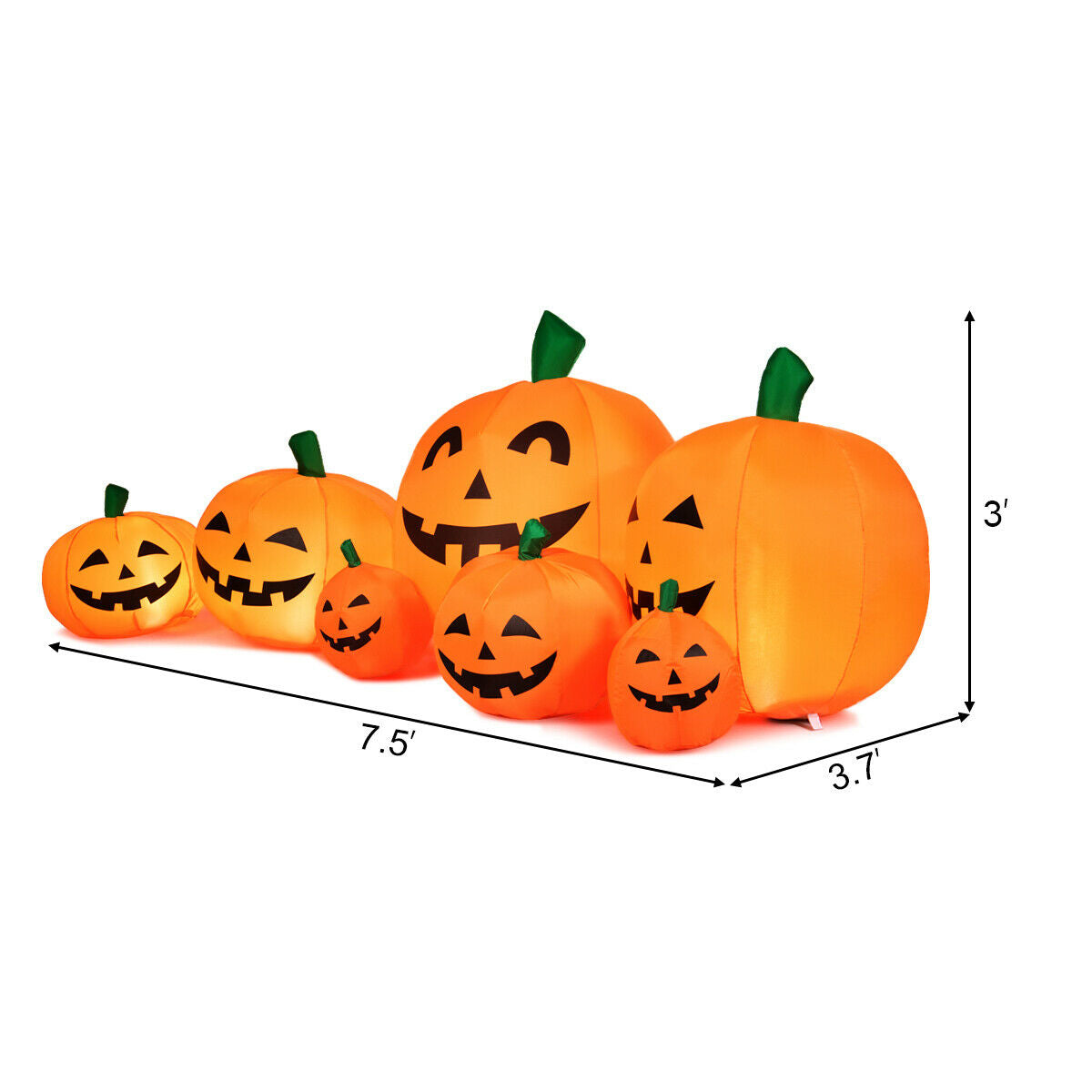 7.5 Feet Halloween Inflatable Pumpkin Patch With LED Lights, Orange Halloween at Gallery Canada