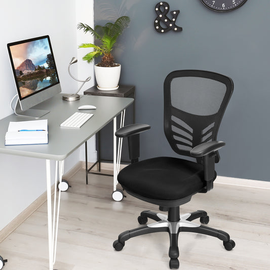 Ergonomic Mesh Office Chair, Adjustable Back Height, Armrests, Black Ergonomic Chairs Black at Gallery Canada