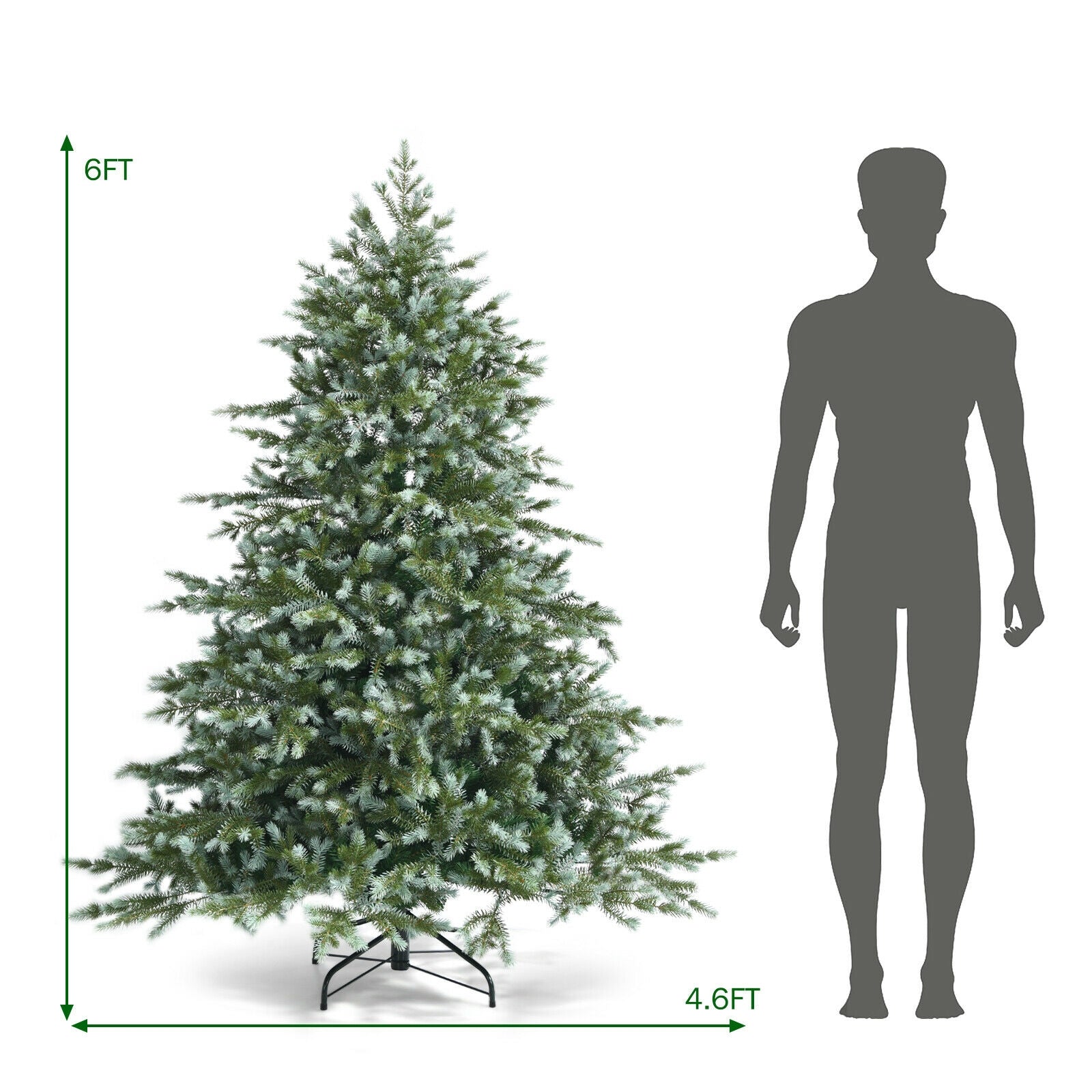 6 Feet Artificial Christmas Spruce Hinged Tree, Green Christmas Tree at Gallery Canada