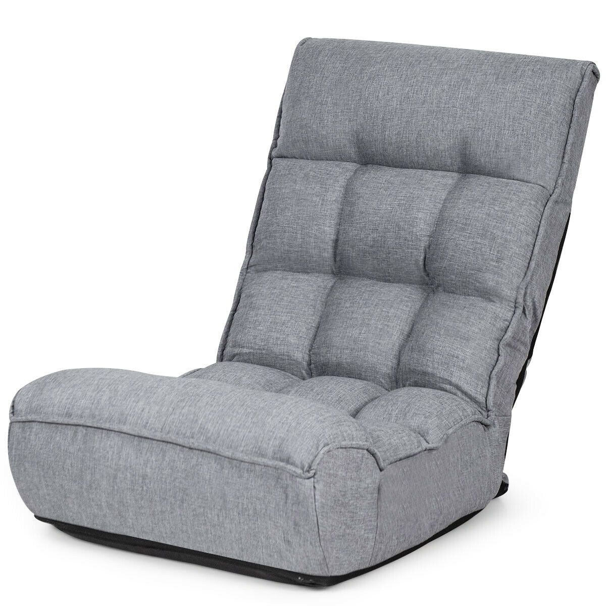 4-Position Adjustable Floor Chair, Folding Lazy Sofa, Gray Floor Chairs at Gallery Canada